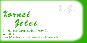 kornel gelei business card